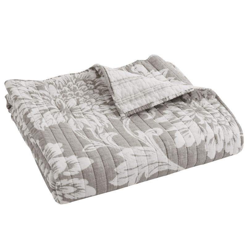 Sanira Taupe Floral Quilted Throw - Levtex Home, 3 of 4