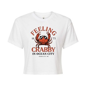 Women's - Instant Message - Feeling Crabby Ocean City Cropped Graphic T-Shirt - 1 of 4