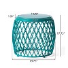 Maggift Patio End Table, Hollow Wrought Iron Patio Coffee Table, Decorative Side Table for Living Room, Patio, Yard, Blue, 19.75" * 19.75" * 17.75" - 2 of 4