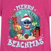 Girls' - Lilo and Stitch - Merry Beachmas Christmas Fitted Short Sleeve Graphic T-Shirt - 2 of 4