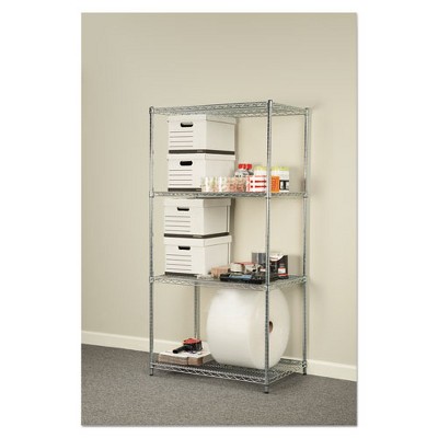 Versatile Silver Wire 4-Shelf Unit for Industrial & Commercial Use, 36x24x72