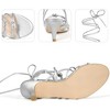 BLISSFUL STEP Women's Knot Decor Lace Up Strappy Heeled Sandals - 3 of 3