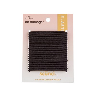 Scünci No Damage Elastic Hair Ties - Black - All Hair - 20pcs : Target