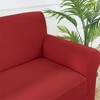 Home Mart Goods Red 3-Piece Set 4-Way Stretch Slipcover Sofa Loveseat & Armchair Cover Protector - 4 of 4