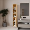 KTMBDW Tall Narrow Storage Cabinet with Doors, Bamboo Bathroom Cabinet, Freestanding Storage for Living Room, Entryway, Kitchen, Natural - 2 of 4