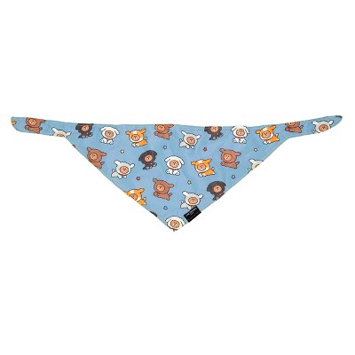 ZippyPaws LINE Friends Dog Bandanas - Cute Summer Dog Stuff, Puppy & Dog Accessories, Dog Birthday Blue Bandana for Girl & Boy - Brown's Puppy Party