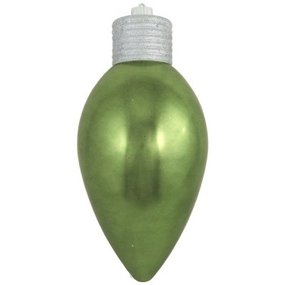 Christmas by Krebs 12" Limeade Green and Silver Shatterproof Shiny C9 Light Bulb Christmas Ornament