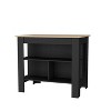 TiramisuBest Wine Storage Pedestal Kitchen Island White and Macadamia with White for Kitchen Islands & Carts - 3 of 4