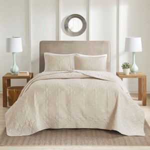 ChicFurnit Bedding Set Simple Medallion Quilted Bedspread with Shams for Elegant Bedroom Decor, 299.99, 15.35"*13.39"*11.81" - 1 of 4