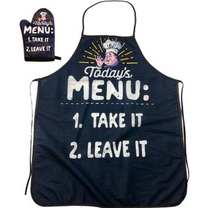 Today's Menu Take It Or Leave It Funny Chef Cooking Graphic Kitchen Accessories - Crazy Dog Bakeware - 1 of 4