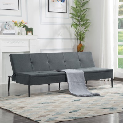 Aukfa 63" Multi-Functional Convertible Sofa Bed ¨C Instantly Transforms into Japanese Mattress, Space-Saving Solution