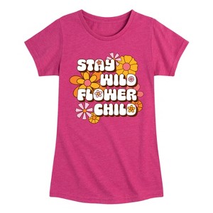 Girls' - Instant Message - Stay Wild Flower Child Fitted Short Sleeve Graphic T-Shirt - 1 of 4