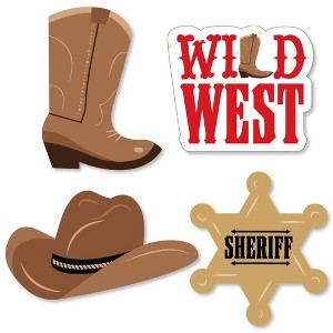Big Dot of Happiness Western Hoedown - DIY Shaped Wild West Cowboy Party Cut-Outs - 24 Count - 1 of 4