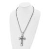 Black Bow Jewelry Stainless Steel & Black Enamel Oversized XXL Cross Necklace, 24 Inch - 2 of 4