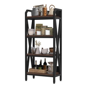 Dolonm 56.30'' Bakers Rack 4-Level Storage Shelves Mental and Wooden Kitchen Shelves, Kitchen Organizers and Storage, for Garage, Pantry, Bathroom - 1 of 4