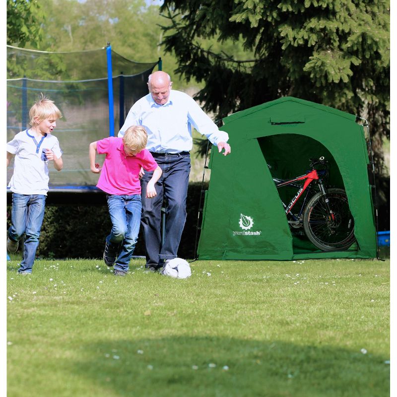 YardStash Outdoor Storage Shed - Heavy Duty Green Waterproof Tent for Bike & Garden Supplies, 6 of 8