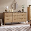 Fluted Dresser for Bedroom with 9 Deep Drawers, 60.6 in Wide Modern Chest of Drawers, Wooden Dresser TV Stand, Curved Profile Design - 3 of 4
