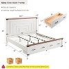 SinCiDo Farmhouse King-Sized Bed Frame 54" Headboard with 2 Large Drawers, Supported By Wooden Strips, No Spring Mattress Required, Noise Free - 3 of 4