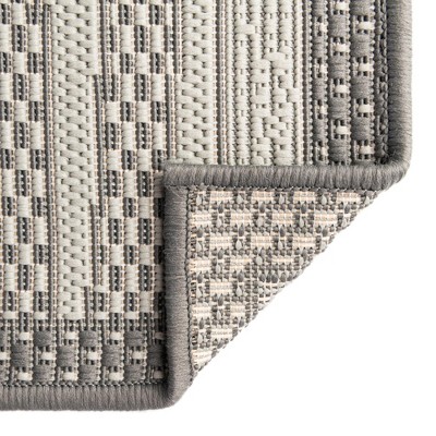 Gray Synthetic 9' x 12' Reversible Outdoor Area Rug