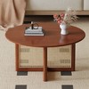 NicBex Natural Solid Wood Coffee Table with Faux Rattan Design,Elegant Tea Table,Center Table for Living Room - 3 of 4