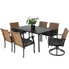 ELJGET Outdoor Patio Dining Set for 4, 5 Piece Patio Table Chairs Set with 4 Swivel Chairs & 1 Metal Table for Deck Lawn & Garden - 3 of 4