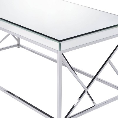 Evelyn Rectangular Chrome Mirrored Glass Cocktail Table