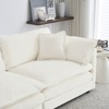 GlasFlength Mid-Century Modern Couch 3-Seater Sofa with 2 Armrest Pillows and 3 Toss Pillows, Couch for Living Room, White Chenille, 111.5*35*33 - 4 of 4