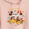 Women's - Disney - Mickey Minnie Leaf Pile Cropped Graphic Hoodie - 2 of 3