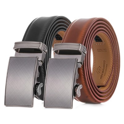 Mio Marino  Men's Indented Designed Ratchet Belt - Deep Charcoal, Size:  Adjustable From 28 To 44 Waist : Target