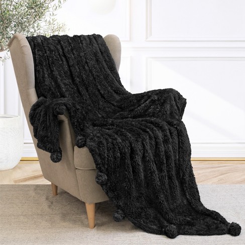 Pavilia Tie-dye Faux Fur Throw Blanket, Furry Fuzzy Fluffy Shaggy