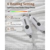 Heated Blanket King Size 90x100 Inch, Soft Flannel Electric Blankets w/ 4 Heating Levels & 10H Auto Shut Off, Washable for Bedroom Apartment, White - 3 of 4