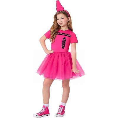 Crayola Girl's Pink Crayon Box Halloween Costume Dress