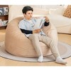CAVINAS Bean Bag Chair, 4 Foot Luxurious Velvet Lazy Sofa with High-Rebound Memory Foam for Adults, Camel - 3 of 4
