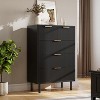 Dressers Chest with Drawers,Closet Dresser  with Anti-Tipping Device,Fluted 5 Drawer Dresser with metal legs,for living room，bedroom - 2 of 4