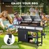 ELJGET Charcoal & Propane Gas Grill Combo with Side Burner & Porcelain-Enameled Cast Iron Grate, Dual Fuel Barbecue Grill for Outdoor, Patio - 2 of 4