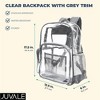 Juvale Clear Backpack Stadium Approved, See Through Bag for Sports, Concert & Festival Events, Gray Trim, 6x12.5x17.5 In - 2 of 4