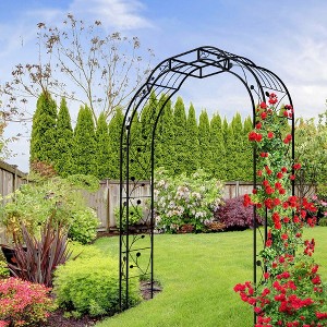 Hrinhom 98.5"H Metal Outdoor Garden Horticultural Arbors Arch Frame - 1 of 4