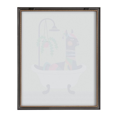 Mid Century Modern Llama in Tub Framed Glass Art