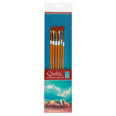 Creative Mark Qualita Gold Long Handle Value Brush Set Of 6 - Burnt Orange