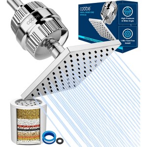 Cobbe High Pressure Chrome Filtered Shower Head Combo, Rain Shower Head with 20 Stage Shower Head Filter for Hard Water, Adjustable Replacement Filter - 1 of 4