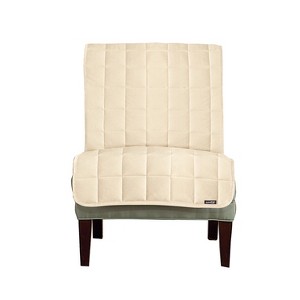 Furniture Friend Deluxe Comfort Quilted Armless Chair Furniture Protector Ivory - Sure Fit, White