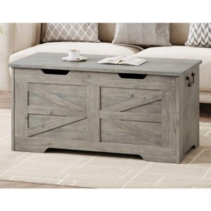 25/30/40 Inch Wooden Toy Chest for Kids, Large Storage Bench with Safety Hinge, Toy Box for Boys and Girls, Entryway, Living Room, Bedroom, Playroom - 1 of 2
