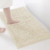 Extra Large 2 Piece Set Cream Soft Cozy Plush Chenille Bath Mat Bathroom Rug - 3 of 4