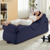 Mjkone Corduroy Yoga Chaise Lounge Chair,Curved Yoga Lounger Sofa with Movable Headrest/Waist Cushion/Footrest,Non-Slip Bottom - 2 of 4