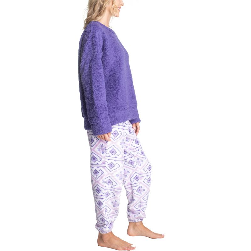 MUK LUKS Womens Shearling Pajama Set, 4 of 5