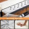 Bed Frame with Drawers Platform Bed Frame Brown Wood Headboard and Sturdy Metal Slats, No Box Spring Needed, Noise Free - 4 of 4