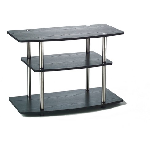 GHOUSE SSuper 43.30 in. Black Glass TV Stand Fits TV's up to 65 in. with  3-Tier Shelves HFW24105047 - The Home Depot