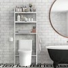 Over Toilet Storage 3 Tier Bathroom Organizer White Wooden Space Saver Above Toilet Restroom Laundry Rack Freestanding - 2 of 4