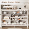 TIRAMISUBEST 52.8in Rattan Sideboard Storage Sideboard Cabinet - White - 3 of 4