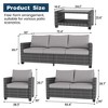 Outdoor Patio Furniture Sofa Sets,7 Piece Rattan Furniture Sectional Couch Set with Glass Coffee Table for Backyard Garden - 2 of 4